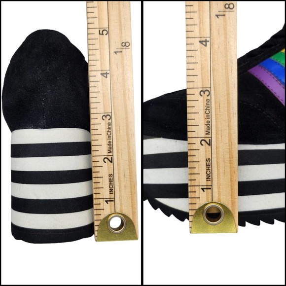 Charla Tedrick Dolls Kill Shoes 6 Black Rainbow Striped Platform Sneakers LGBTQ - Picture 9 of 12